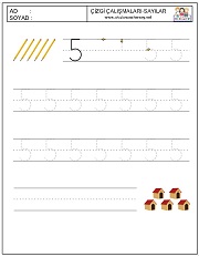 okul öncesi 1 sayısı çizgi çalışması